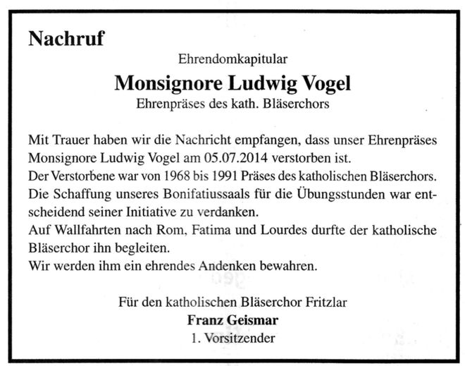 Wochenspiegel der Dom- und Kaiserstadt Fritzlar (1327/Jahrg. 47, 17.07.2014, Nr. 28)
